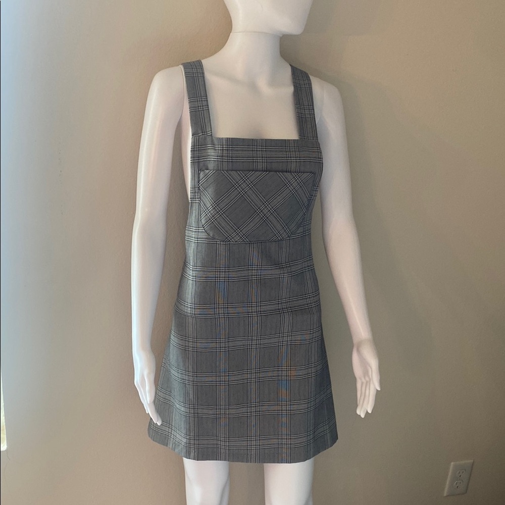 Vintage Woman’s Black/Grey Plaid Dress